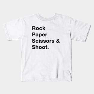 Rock Paper Scissors Shoot Black Kids T-Shirt